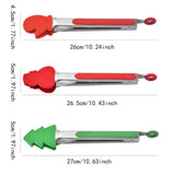 Maxbell 3Pcs Christmas Food Tongs Multipurpose Silicone Clips for Buffet Salad Steak