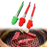 Maxbell 3Pcs Christmas Food Tongs Multipurpose Silicone Clips for Buffet Salad Steak