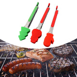 Maxbell 3Pcs Christmas Food Tongs Multipurpose Silicone Clips for Buffet Salad Steak