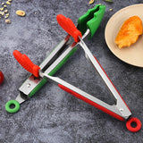 Maxbell 3Pcs Christmas Food Tongs Multipurpose Silicone Clips for Buffet Salad Steak