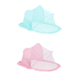 Maxbell Folding Baby Bed Netting Bedding Cute Protective Net for Infant Decor Travel Blue