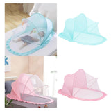 Maxbell Folding Baby Bed Netting Bedding Cute Protective Net for Infant Decor Travel Blue