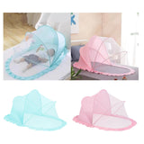 Maxbell Folding Baby Bed Netting Bedding Cute Protective Net for Infant Decor Travel Blue