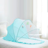 Maxbell Folding Baby Bed Netting Bedding Cute Protective Net for Infant Decor Travel Blue
