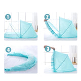 Maxbell Folding Baby Bed Netting Bedding Cute Protective Net for Infant Decor Travel Blue