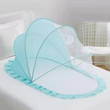 Maxbell Folding Baby Bed Netting Bedding Cute Protective Net for Infant Decor Travel Blue