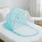Maxbell Folding Baby Bed Netting Bedding Cute Protective Net for Infant Decor Travel Blue