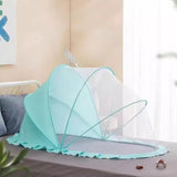 Maxbell Folding Baby Bed Netting Bedding Cute Protective Net for Infant Decor Travel Blue