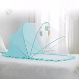 Maxbell Folding Baby Bed Netting Bedding Cute Protective Net for Infant Decor Travel Blue