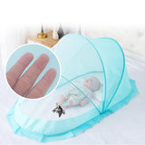 Maxbell Folding Baby Bed Netting Bedding Cute Protective Net for Infant Decor Travel Blue