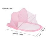 Maxbell Folding Baby Bed Netting Bedding Cute Protective Net for Infant Decor Travel Pink