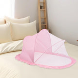 Maxbell Folding Baby Bed Netting Bedding Cute Protective Net for Infant Decor Travel Pink