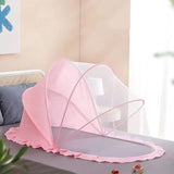 Maxbell Folding Baby Bed Netting Bedding Cute Protective Net for Infant Decor Travel Pink