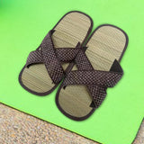 Maxbell Woven Slippers Breathable Non Slip Comfort Open Toe for Daily Household Home L