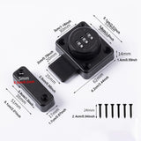 Maxbell Password Rotary Hasp Lock Gate Door Latch Locks for Protecting Private Space Black
