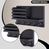 Maxbell Wooden Mail Organizer Hanger Rack Kitchen Porch Wall Mounted Key Holder Hook
