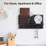 Maxbell Wooden Mail Organizer Hanger Rack Kitchen Porch Wall Mounted Key Holder Hook