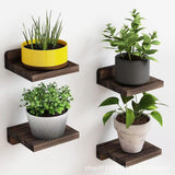 Maxbell 4 Pieces Wooden Wall Shelf Home Decoration for Balcony Farmhouse Dining Room Black