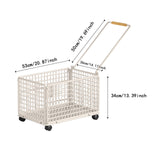Maxbell Rolling Laundry Basket Cart Large Heavy Duty Laundry Hamper for Home Bedroom Large White