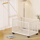 Maxbell Rolling Laundry Basket Cart Large Heavy Duty Laundry Hamper for Home Bedroom Large White