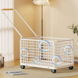 Maxbell Rolling Laundry Basket Cart Large Heavy Duty Laundry Hamper for Home Bedroom Large White