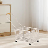 Maxbell Rolling Laundry Basket Cart Large Heavy Duty Laundry Hamper for Home Bedroom Large White