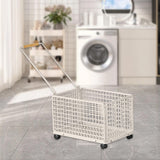 Maxbell Rolling Laundry Basket Cart Large Heavy Duty Laundry Hamper for Home Bedroom Large White