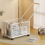 Maxbell Rolling Laundry Basket Cart Large Heavy Duty Laundry Hamper for Home Bedroom Large White