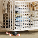 Maxbell Rolling Laundry Basket Cart Large Heavy Duty Laundry Hamper for Home Bedroom Medium White