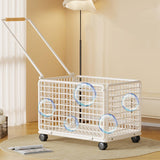 Maxbell Rolling Laundry Basket Cart Large Heavy Duty Laundry Hamper for Home Bedroom Medium White