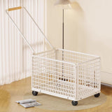 Maxbell Rolling Laundry Basket Cart Large Heavy Duty Laundry Hamper for Home Bedroom Medium White