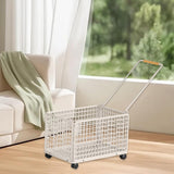 Maxbell Rolling Laundry Basket Cart Large Heavy Duty Laundry Hamper for Home Bedroom Medium White