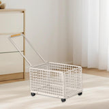 Maxbell Rolling Laundry Basket Cart Large Heavy Duty Laundry Hamper for Home Bedroom Medium White