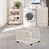 Maxbell Rolling Laundry Basket Cart Large Heavy Duty Laundry Hamper for Home Bedroom Medium White