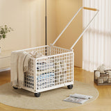 Maxbell Rolling Laundry Basket Cart Large Heavy Duty Laundry Hamper for Home Bedroom Medium White