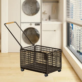 Maxbell Rolling Laundry Basket Cart Large Heavy Duty Laundry Hamper for Home Bedroom Large Black