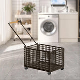 Maxbell Rolling Laundry Basket Cart Large Heavy Duty Laundry Hamper for Home Bedroom Large Black