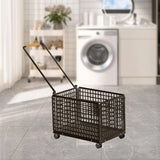 Maxbell Rolling Laundry Basket Cart Large Heavy Duty Laundry Hamper for Home Bedroom Medium Black