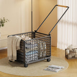 Maxbell Rolling Laundry Basket Cart Large Heavy Duty Laundry Hamper for Home Bedroom Medium Black