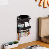 Maxbell Key Holder Wall Mount Shelf Multipurpose Key Hook for Office Entryway Garage Black