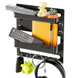Maxbell Key Holder Wall Mount Shelf Multipurpose Key Hook for Office Entryway Garage Black