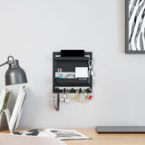 Maxbell Key Holder Wall Mount Shelf Multipurpose Key Hook for Office Entryway Garage Black