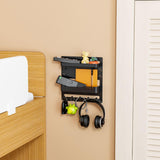 Maxbell Key Holder Wall Mount Shelf Multipurpose Key Hook for Office Entryway Garage Black