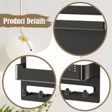 Maxbell Key Holder Wall Mount Shelf Multipurpose Key Hook for Office Entryway Garage Black