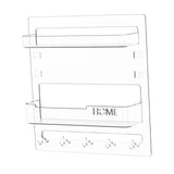 Maxbell Key Holder Wall Mount Shelf Multipurpose Key Hook for Office Entryway Garage Clear