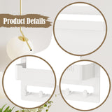 Maxbell Key Holder Wall Mount Shelf Multipurpose Key Hook for Office Entryway Garage White