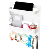 Maxbell Key Holder Wall Mount Shelf Multipurpose Key Hook for Office Entryway Garage White