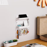 Maxbell Key Holder Wall Mount Shelf Multipurpose Key Hook for Office Entryway Garage White