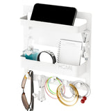 Maxbell Key Holder Wall Mount Shelf Multipurpose Key Hook for Office Entryway Garage White