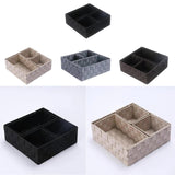 Maxbell 4Pcs Woven Storage Box Cubes Organization Containers for Drawer Car Tabletop Black